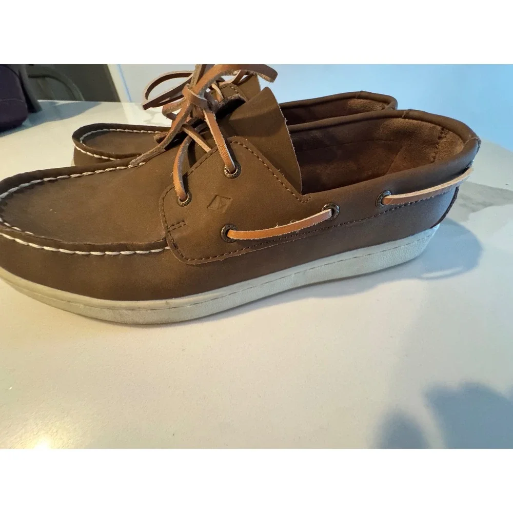 Sperry Top-Sider Mens Brown Leather Boat Shoes Loafers Moc Toe Classic Nautical